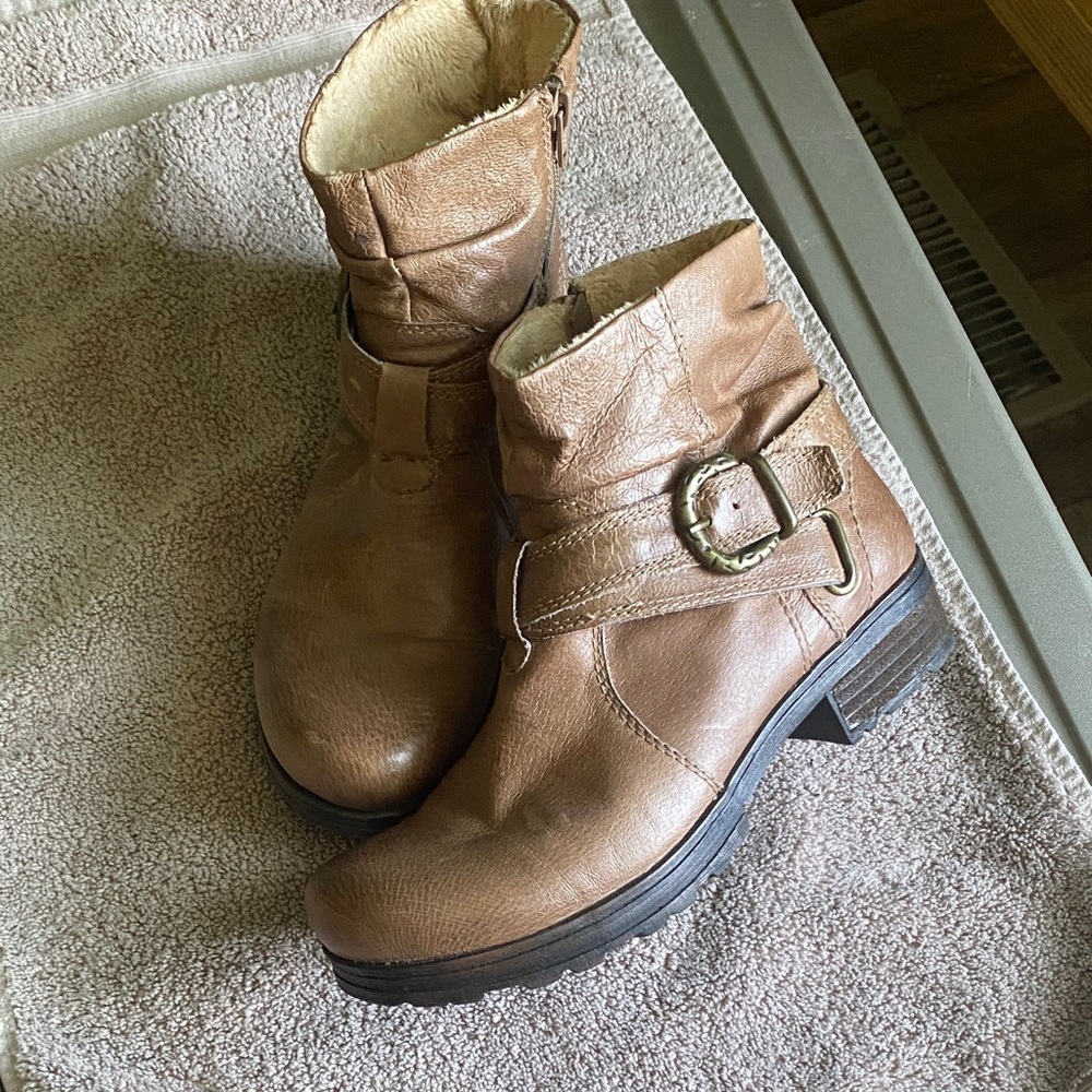 BareTraps Tan Ankle Boots with Buckle